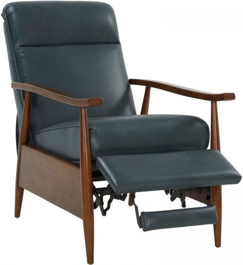 BarcaLounger® Hampton Roma Bluegray Leather Manual Recliner-1