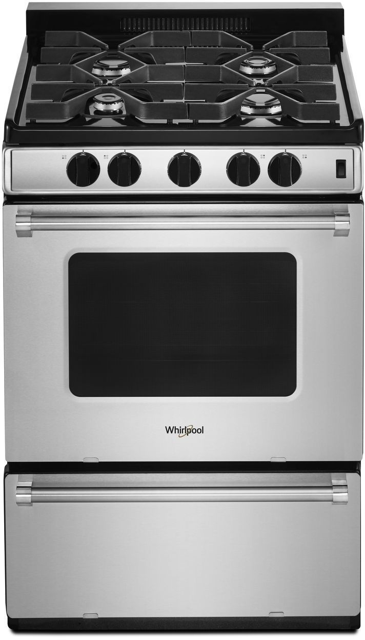 Cuisinière au gaz autoportante de 24 po Whirlpool® de 3.0 pi³ - Acier inoxydable