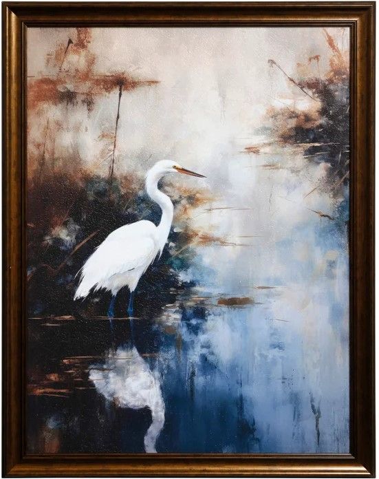 StyleCraft Egret in Lake Wall Art-0