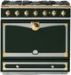 La Cornue CornuFé 90 Albertine 36" Brands Hatch Green Pro Style Dual Fuel Range with Polished Brass Trim-0