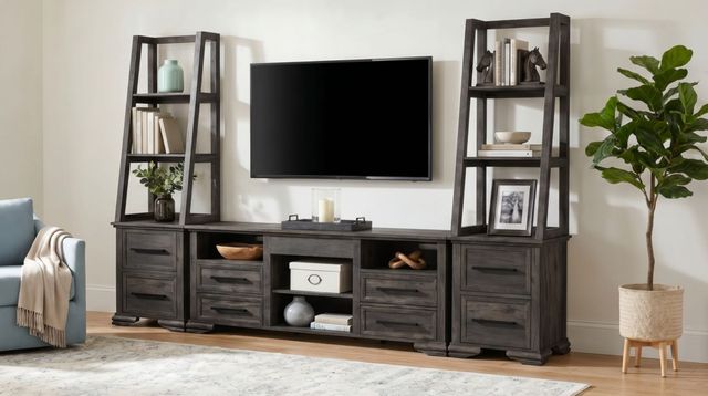 Elements International Park Ridge Charcoal 71'' TV Console without Fireplace-1