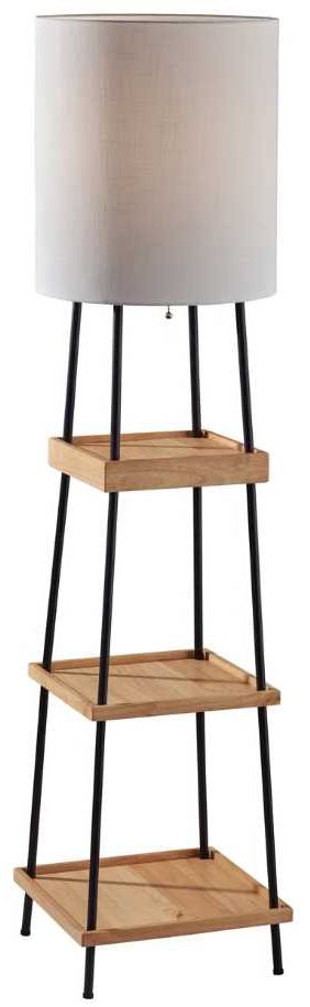 Adesso® Henry Black Shelf Floor Lamp-0