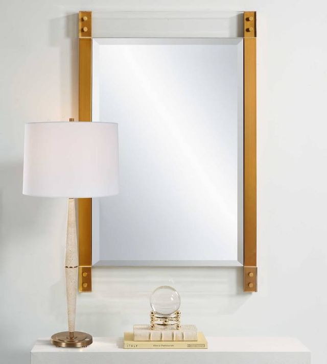 Uttermost® Nera Plated Brass Mirror-1