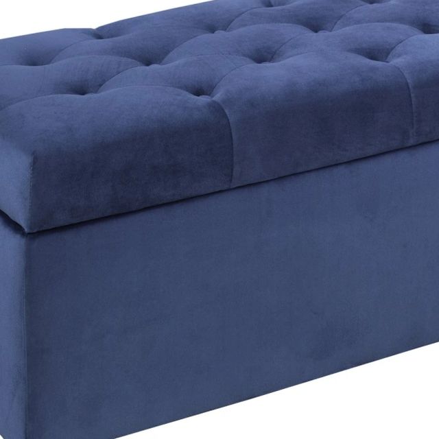 Brassex Inc. Navy Storage Ottoman-1
