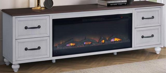 Legends Home Marley White 80" Fireplace Console-0