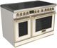 Fulgor Milano® Evoque 400 Series 48” Matte White Pro Style Induction Range with Brushed Brass Trim-0