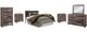 Benchcraft® Derekson 6-Piece Multi Gray Queen/Full Panel Headboard Bedroom Set-0