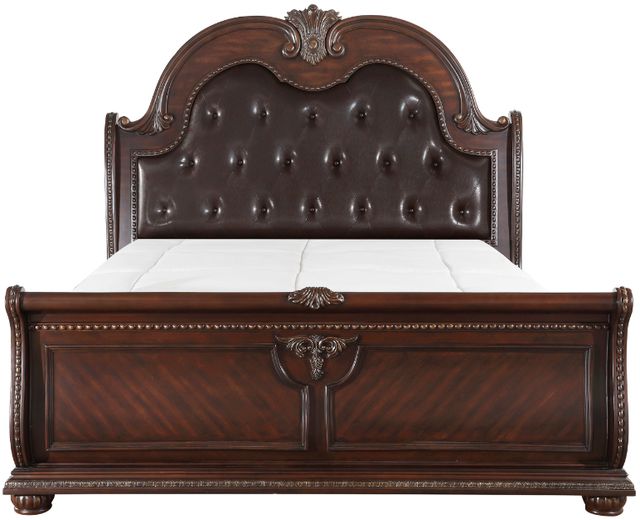 Homelegance® Cavalier Brown/Dark Cherry Eastern King Sleigh Bed-2