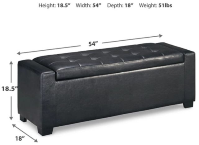Signature Design by Ashley® Benches Black Upholstered Storage Bench-2
