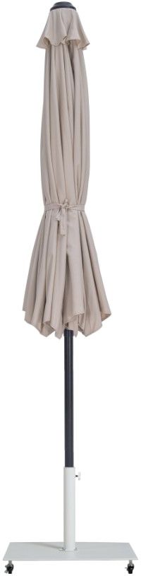 Meridian Furniture Fiji Beige/Matte Black/Matte White Aluminum Outdoor Patio Umbrella and and Square Base-1