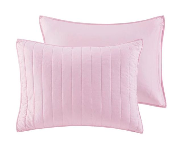 Olliix by Mi Zone Juniper Pink Full/Queen Rainbow Coverlet Set With Pompom Trim-1