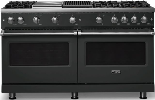 Viking® 5 Series 60" Antique Bronze Pro Style Gas (NG) Range with Polished Chrome Trim-0