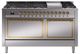 Ilve® Nostalgie II Noblesse 60'' Stainless Steel Pro Style Dual Fuel Range with Brass Trim-0