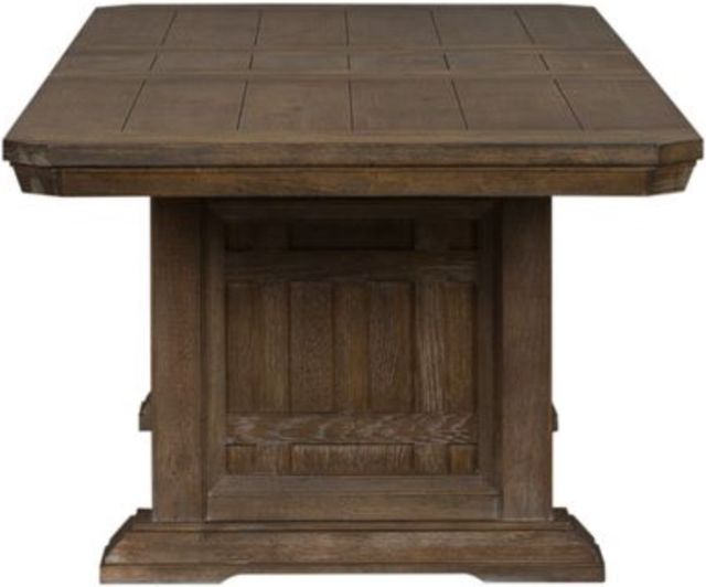 Liberty Furniture Artisan Prairie 7-Piece Aged Oak Trestle Table Set-2