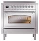 Ilve® Nostalgie II Noblesse 36'' Stainless Steel Pro Style Induction Range with Chrome Trim-1
