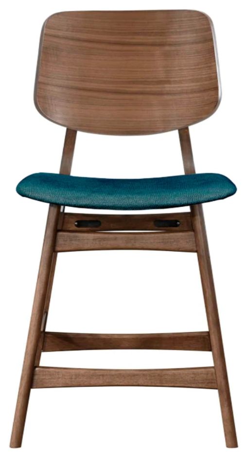 New Classic® Home Furnishings Oscar Teal/Walnut Counter Stool-2