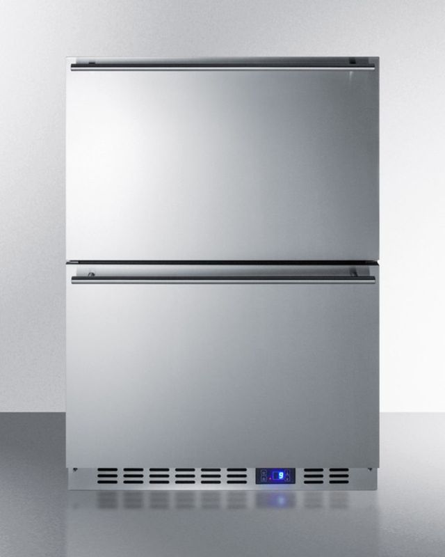 Summit® Classic 3.5 Cu. Ft. Stainless Steel/Panel Ready Drawer Freezer-3