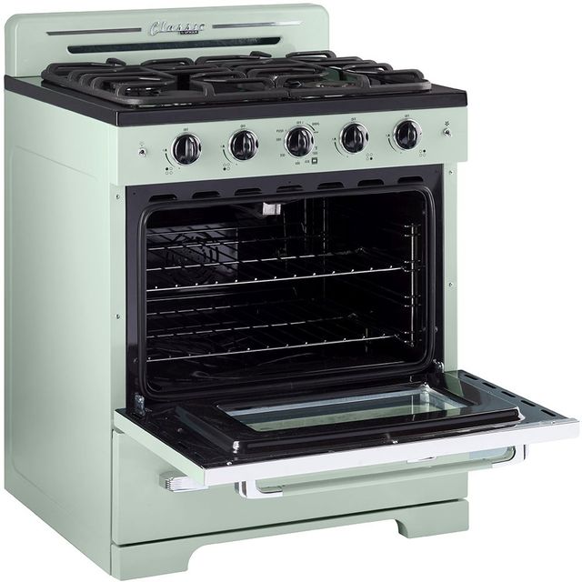 Unique® Appliances Classic Retro 30" Summer Mint Green Freestanding Gas Range-3