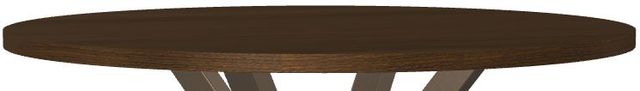 Amisco Customizable Asterisk 42' Round Walnut Bar Table with Metal Stand-1