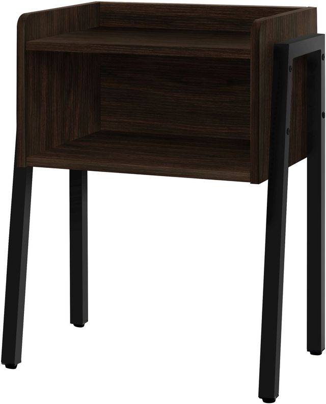 Monarch Specialties Inc. Espresso 23"H with Black Metal Accent Table-0
