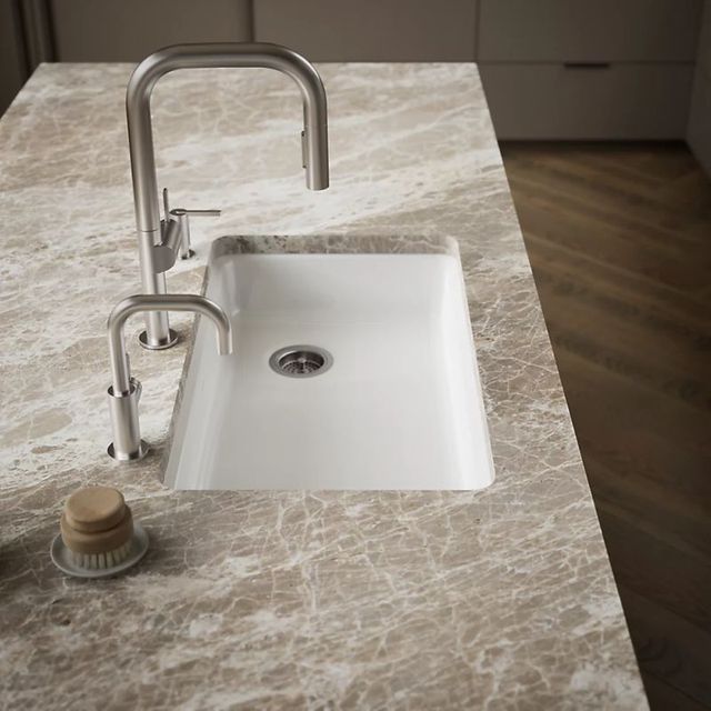 KOHLER® Riverby® White 33" Undermount Single-Bowl Kitchen Sink with Short Apron-2