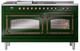 Ilve® Nostalgie II Noblesse 60'' Emerald Green Pro Style Dual Fuel Range with Burnished Trim-1