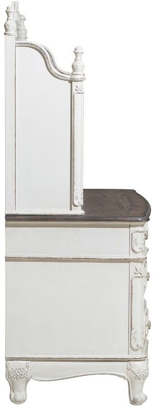 Homelegance® Cinderella Antique White/Gray Writing Youth Desk with Hutch-3