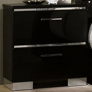 Furniture of America® Carlie Black/Chrome Nightstand
