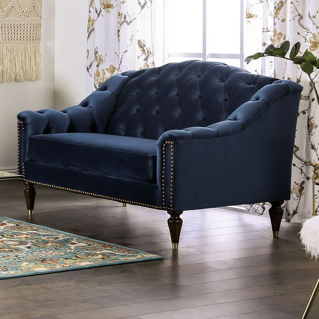 Furniture of America® Martinique 2-Piece Blue Sofa Set-2