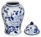 A & B Home Blue/White 18" Magnolia Pattern Ginger Jar-2