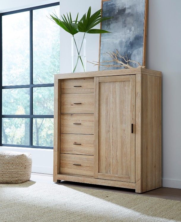 aspenhome® Modern Loft Modern Khaki Sliding Door Chest-2