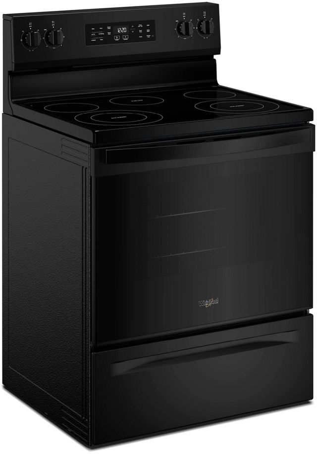 Whirlpool® 30" Black Freestanding Electric Range with Air Cooking Technology and Steam Clean-3