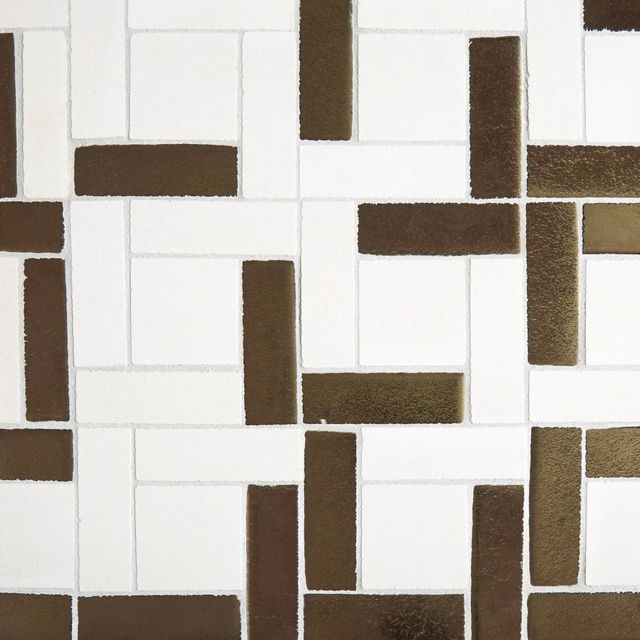 homestyles® Geometric II Bronze C-Table with Cream Mosaic Tile Top-4