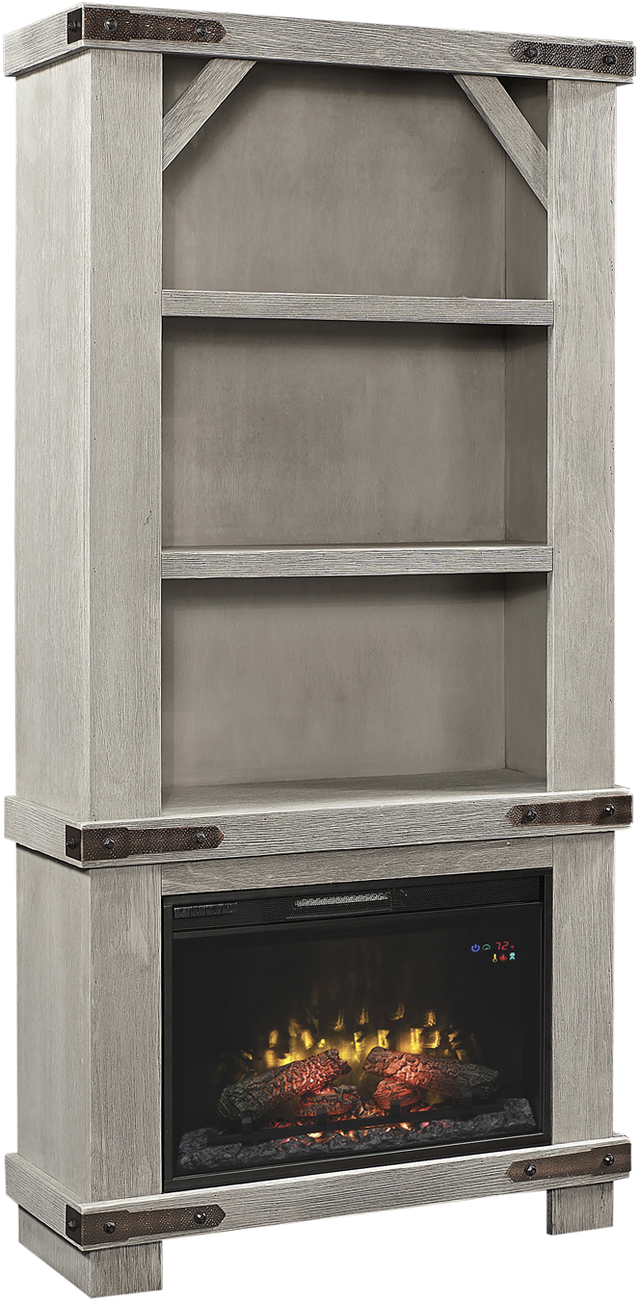 aspenhome® Sawyer Lighthouse Grey 74" Fireplace Display Case-0