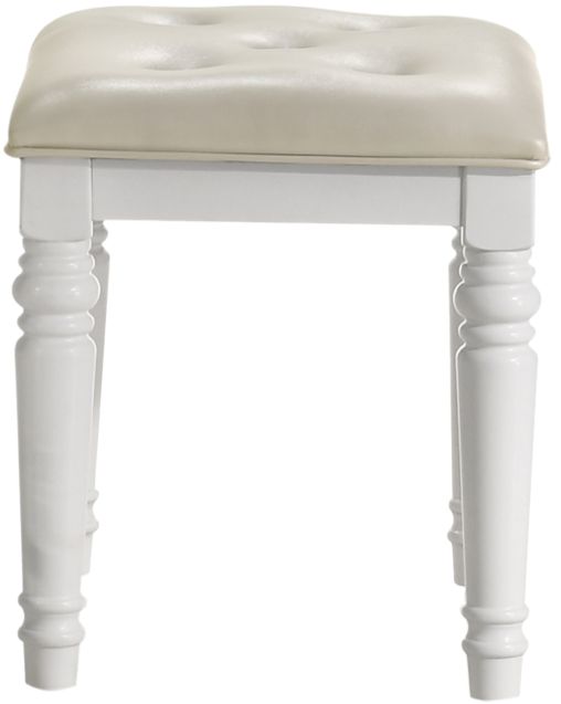 New Classic® Home Furnishings Valentino White Dressing Table Stool-3