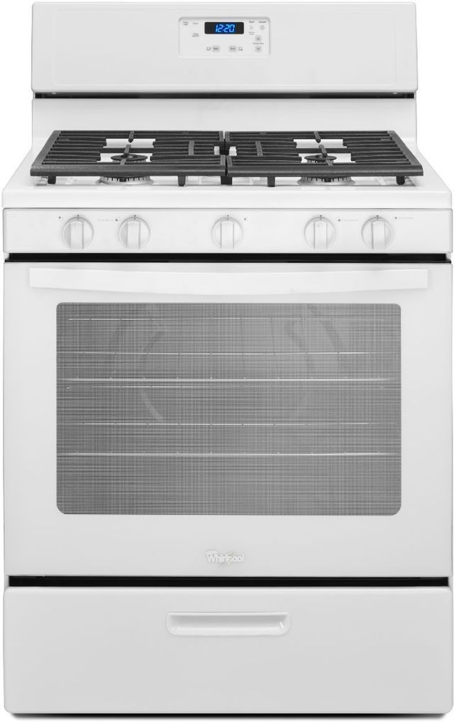 Whirlpool® 30" White Free Standing Gas Range-0