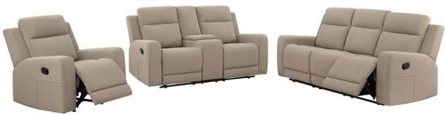 Coaster® Brentwood 3-Piece Taupe Manual Reclining Set-0
