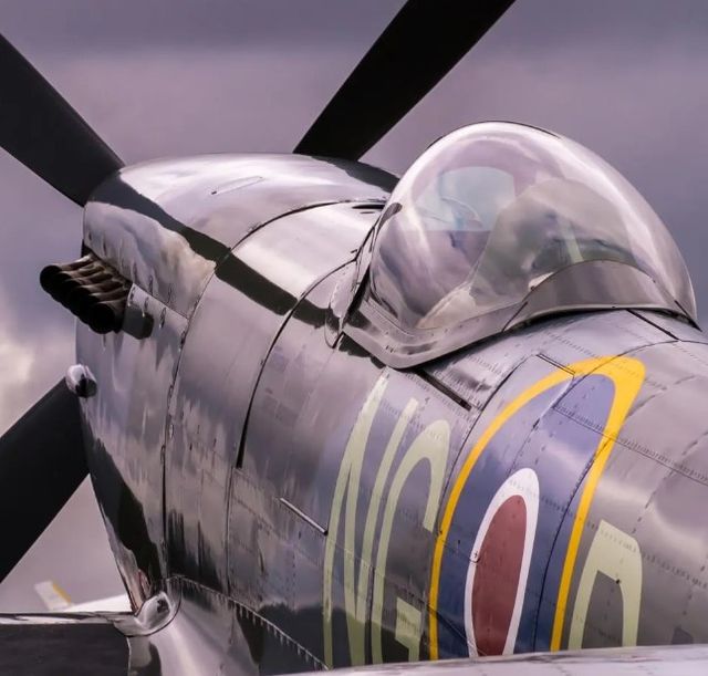 Classy Art Black/Gray Spitfire Wall Art-1