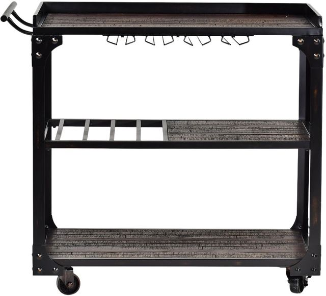 Steve Silver Co. Sherlock Antiqued Dark Charcoal Bar Cart-1