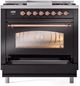 Ilve® Nostalgie II Series 36" Glossy Black Pro Style Dual Fuel Range-3