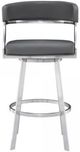 Armen Living Saturn Brushed Stainless Steel/Gray Counter Stool-2