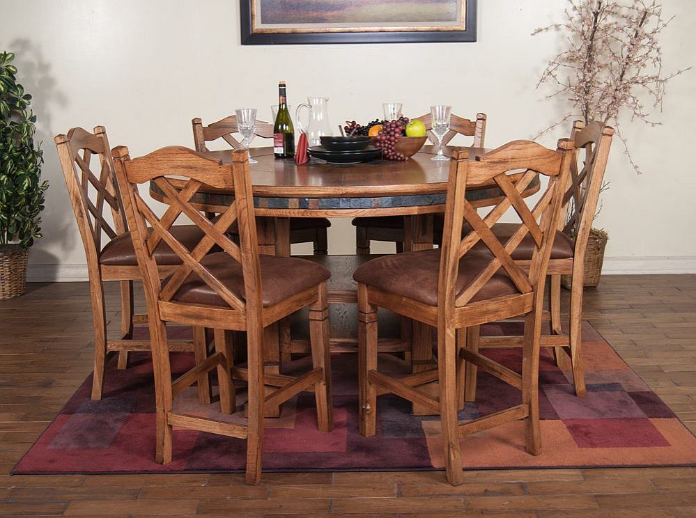 Sunny Designs™ Sedona Rustic Oak Double Crossback Bar Stool Bob