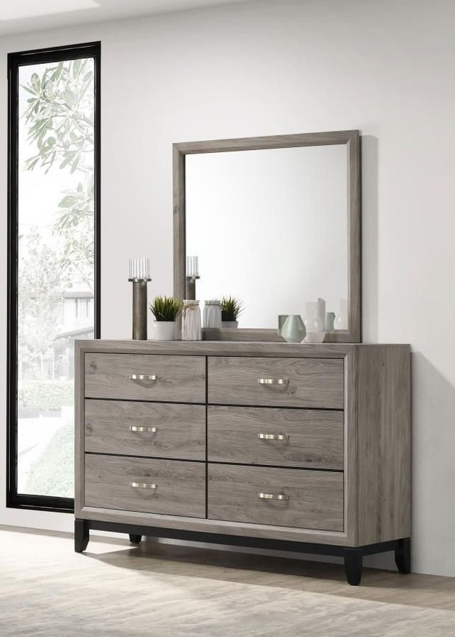 Coaster® Valen Light Taupe Dresser and Mirror Set-1