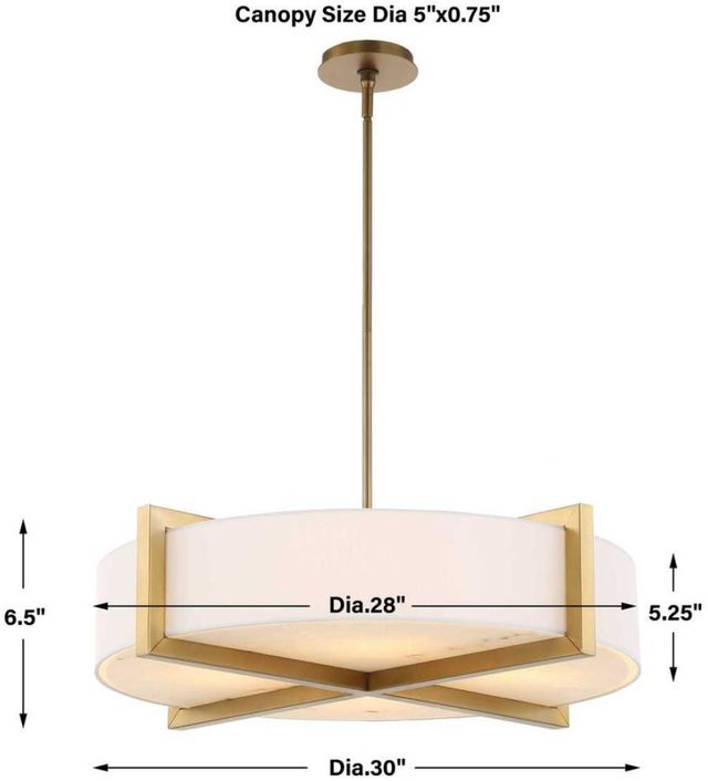Uttermost® Cresson Brass/White 4-Light Pendant-2