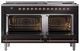 Ilve® Nostalgie II Noblesse 60'' Glossy Black Pro Style Dual Fuel Range with Copper Trim-1
