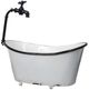 A & B Home 2-Piece White Tub with Faucet Iron Planter-1