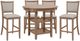 Homelegance® Anya 5-Piece Beige/Driftwood Counter Height Dining Set-1