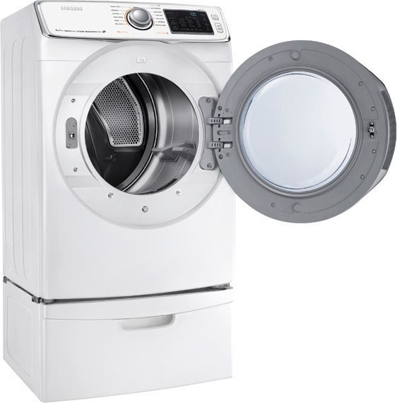 Samsung 6300 Series 7.5 Cu. Ft. White Front Load Gas Dryer-4