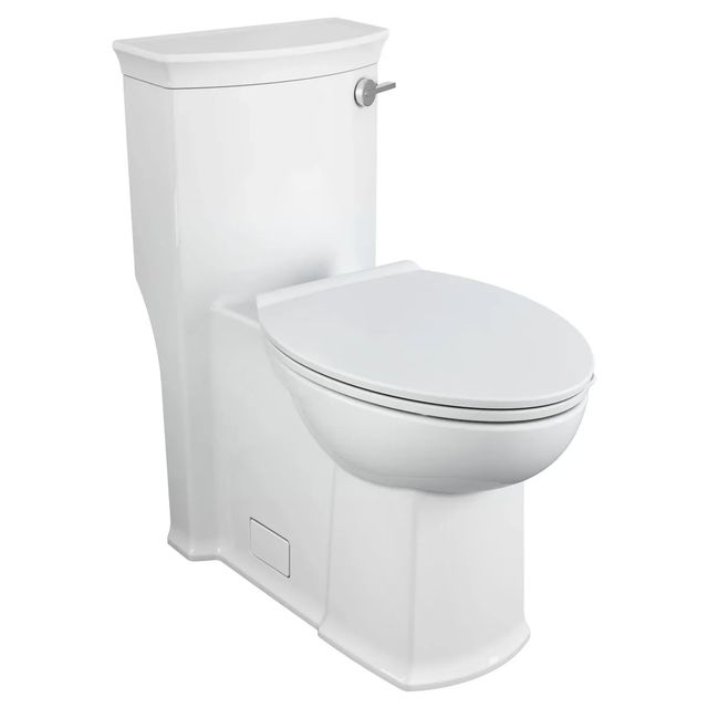 DXV Wyatt® Canvas White One-Piece Chair Height Right-Hand Trip Lever Elongated Toilet with Seat-0