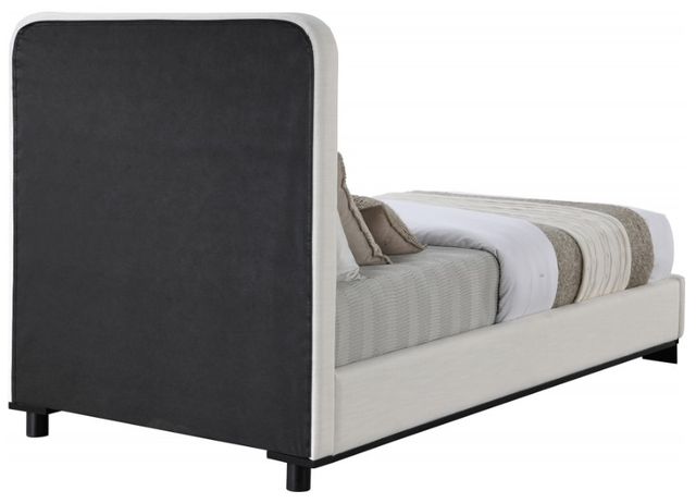 Meridian Furniture Nolita Cream/Black Twin Linen Textured Upholstered Panel Bed-3